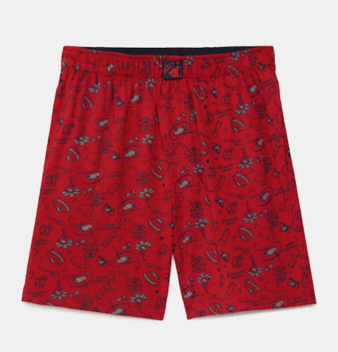 Boy's Super Combed Cotton Printed Boxer Shorts with Side Pockets (#MB05)