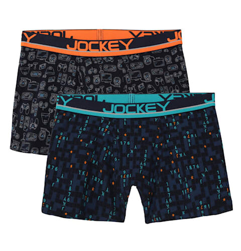 Boy's Super Combed Cotton Elastane Stretch Printed Trunk with Front Open Fly and Ultrasoft Waistband (#PB03)