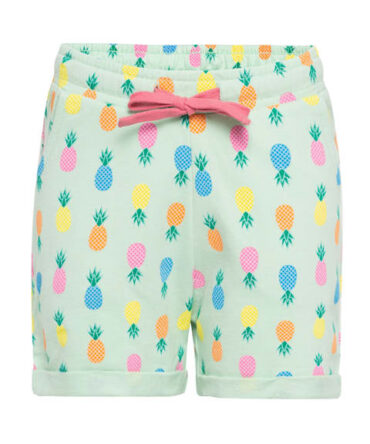 Girl's Super Combed Cotton French Terry Regular Fit Printed Turn up Hem Styled Shorts with Side Pockets (#GC02)