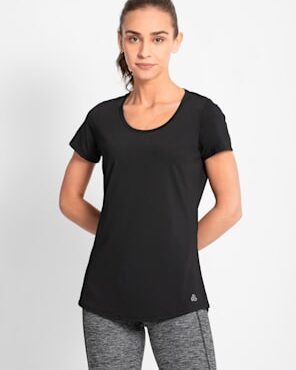 Women's Tactel Microfiber Elastane Stretch Relaxed Fit Solid Curved Hem Styled Half Sleeve T-Shirt with Stay Fresh Treatment (#AP27)
