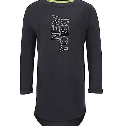 Girl's Super Combed Cotton Graphic Printed Relaxed Fit Full Sleeve Long Length T-Shirt (#AG64)