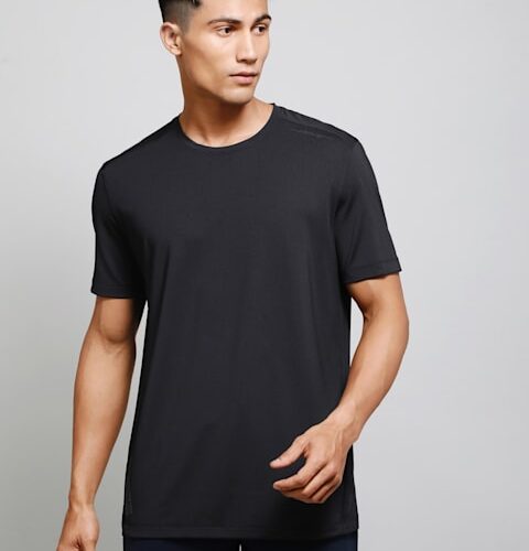 Men's Recycled Microfiber Elastane Stretch Fabric Round Neck Half Sleeve T-Shirt with Stay Fresh and Stay Dry Treatment (#MV37)