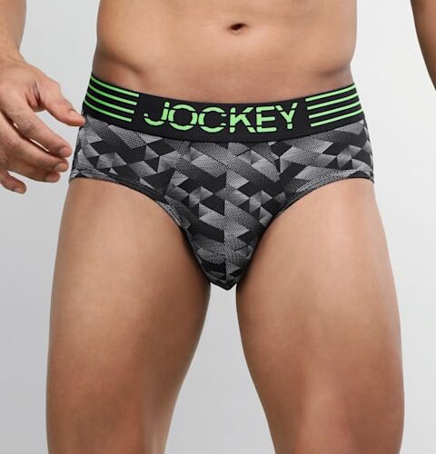 Men's Microfiber Mesh Elastane Stretch Printed Fabric Brief with Breathable Mesh and Stay Dry Technology (#MM07)
