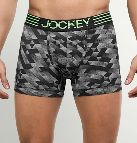 Men's Microfiber Mesh Elastane Stretch Printed Fabric Trunk with Breathable Mesh and Stay Dry Technology (#MM08)