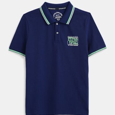 Boy's Super Combed Cotton Rich Graphic Printed Half Sleeve Polo T-Shirt (#AB24)