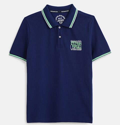 Boy's Super Combed Cotton Rich Graphic Printed Half Sleeve Polo T-Shirt (#AB24)