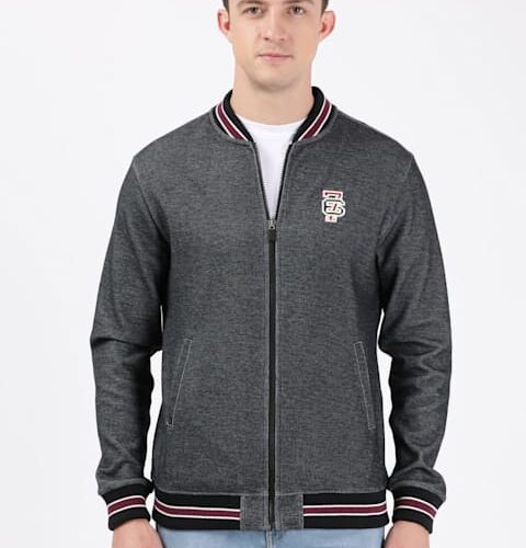 Men's Super Combed Cotton Rich Jacket with Ribbed Cuffs and Convenient Side Pockets #UM35