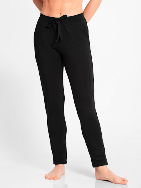 Buy Women's Super Combed Cotton Elastane Stretch Slim Fit Trackpants With  Side Pockets - Beetle 1301