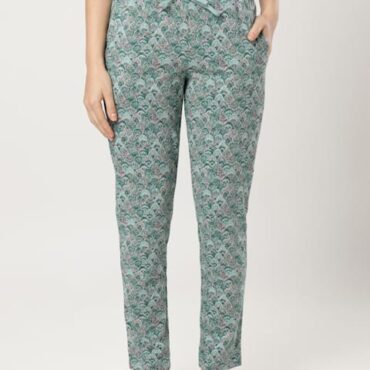 Women's Super Combed Cotton Relaxed Fit Printed Pyjama with Side Pockets RX47
