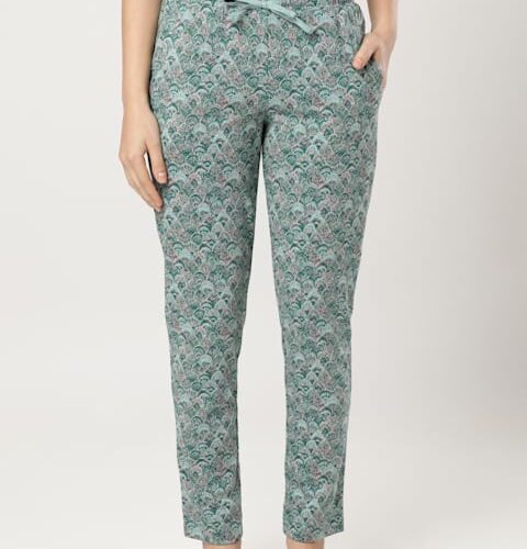 Women's Super Combed Cotton Relaxed Fit Printed Pyjama with Side Pockets RX47
