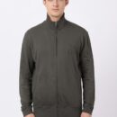 Mens Super Combed Cotton French Terry Jacket with Ribbed Cuffs and Convenient Side Pockets #2730