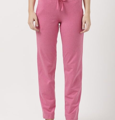 Women's Super Combed Cotton Elastane Stretch Relaxed Fit Trackpants With Side Pockets 1302