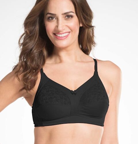 Women Wirefree Non Padded Super Combed Cotton Elastane Stretch Full Coverage Plus Size Bra with Lace Styling and Adjustable Straps #ES14 (40,42)