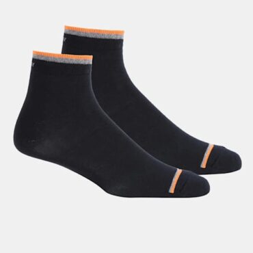 Men's Compact Cotton Stretch Ankle Length Socks With Stay Fresh Treatment (Pack of 2) 7051