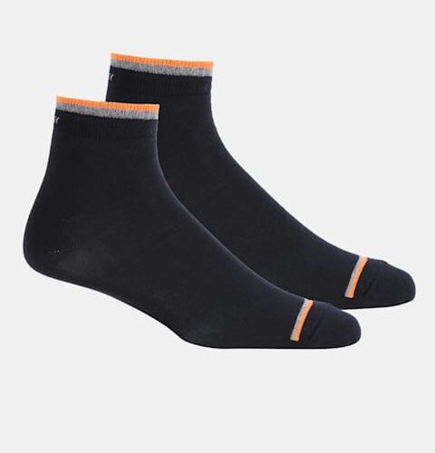 Men's Compact Cotton Stretch Ankle Length Socks With Stay Fresh Treatment (Pack of 2) 7051