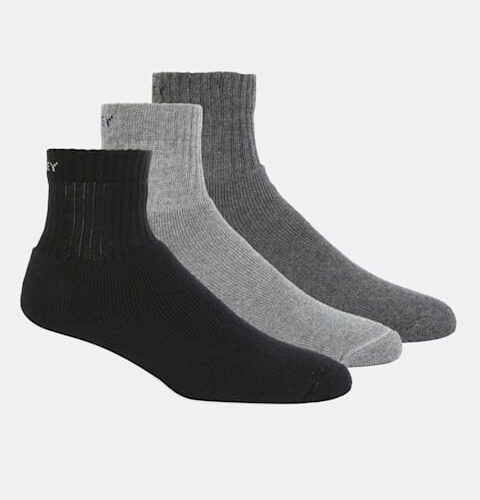 Men's Compact Cotton Terry Ankle Length Socks With Stay Fresh Treatment (Pack of 3) 7036