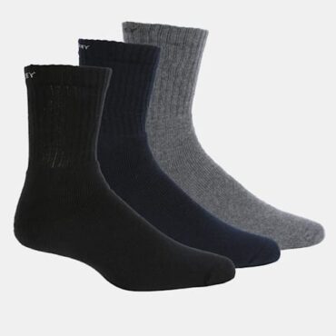 Men's Compact Cotton Terry Crew Length Socks With Stay Fresh Treatment - (Pack of 3) 7035