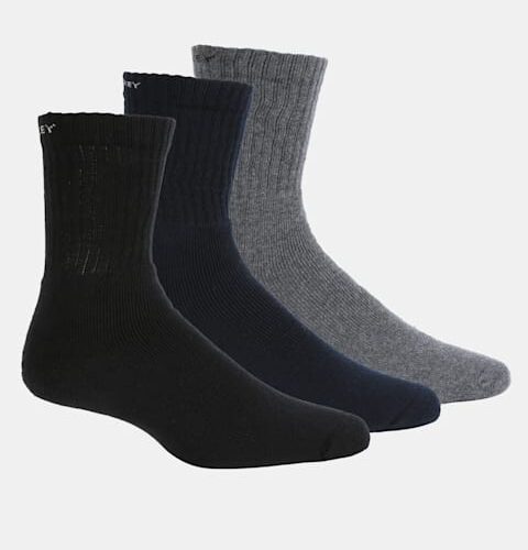 Men's Compact Cotton Terry Crew Length Socks With Stay Fresh Treatment - (Pack of 3) 7035