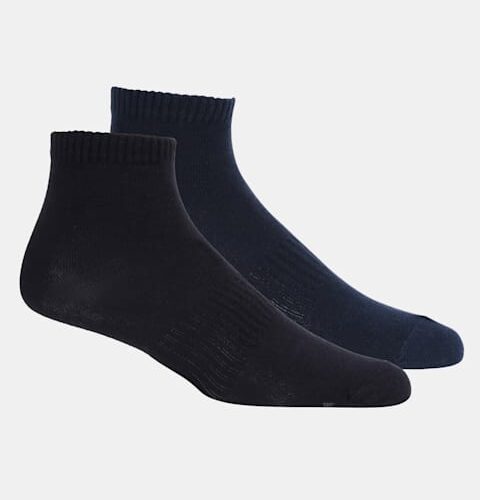 Men's Compact Cotton Stretch Ankle Length Socks With Stay Fresh Treatment (Pack of 2) 7106