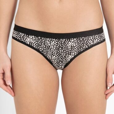 Women's Medium Coverage Super Combed Cotton Elastane Stretch Mid Waist Bikini With Exposed Waistband and StayFresh Treatment # 3002..