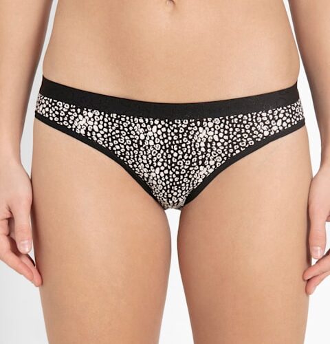 Women's Medium Coverage Super Combed Cotton Elastane Stretch Mid Waist Bikini With Exposed Waistband and StayFresh Treatment # 3002..