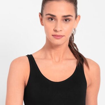 Women's Wirefree Non Padded Super Combed Cotton Elastane Stretch Full Coverage Slip-On Active Bra with Wider Straps and Moisture Move Treatment #1376