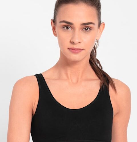 Women's Wirefree Non Padded Super Combed Cotton Elastane Stretch Full Coverage Slip-On Active Bra with Wider Straps and Moisture Move Treatment #1376