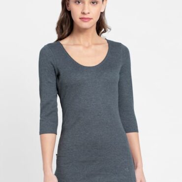 Women's Super Combed Cotton Rich Three Quarter Sleeve Thermal Top with Stay Warm Technology # 2503