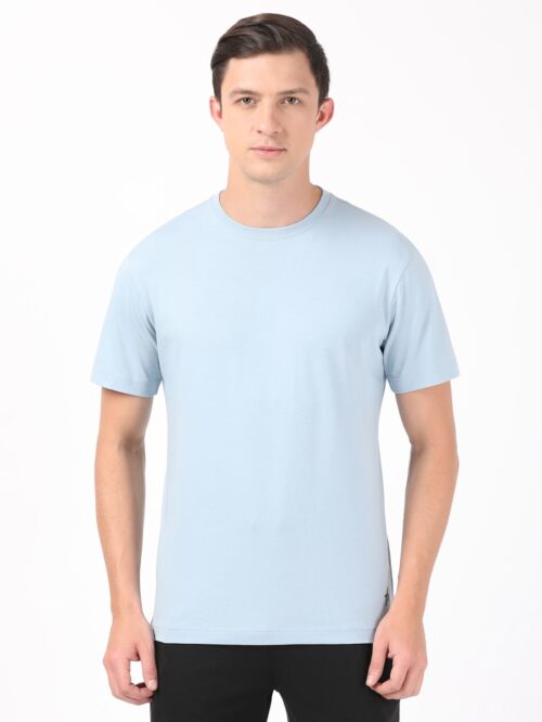 Men's Super Combed Cotton Rich Solid Round Neck Half Sleeve T-Shirt # 2714 XL/XXL - Image 8