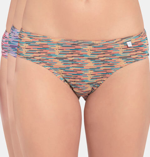 Women's Medium Coverage Super Combed Cotton Mid Waist Bikini With Concealed Waistband # 1410...