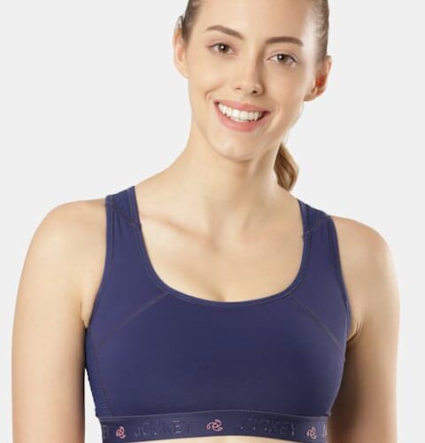 Women's Wirefree Padded Tactel Nylon Elastane Stretch Full Coverage Racer Back Styling Sports Bra with Stay Dry Treatment # AP20