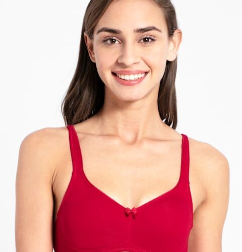 Women's Wirefree Non Padded Super Combed Cotton Elastane Stretch Full Coverage Everyday Bra with Concealed Shaper Panel and Broad Fabric Straps # 1250 (36-38)