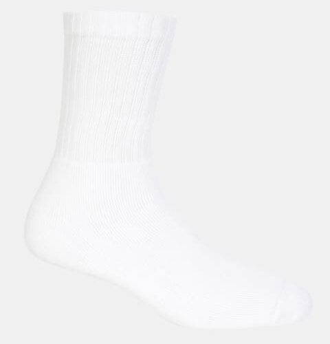 Men's Compact Cotton Terry Crew Length Socks With Stay Fresh Treatment - White(Pack of 3) 7030