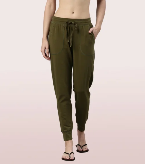 Enamor Lounge Jogger | Full Length Cotton Spandex Jogger | E066 - Image 2