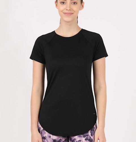 Women's Microfiber Fabric Relaxed Fit Solid Curved Hem Styled Half Sleeve T-Shirt With Stay Fresh Treatment # MW62