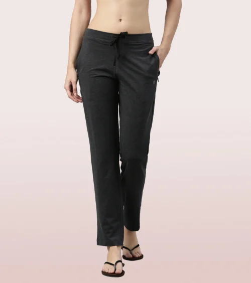 Enamor Lounge Pants | Basic Straight Leg Pants With Adjustable Drawstring And Zipper Pockets | E014 - Image 5