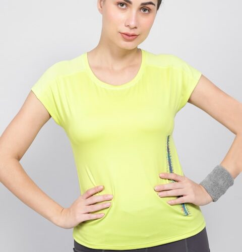 Women Microfiber Fabric Breathable Mesh Relaxed Fit Graphic Printed Round Neck Half Sleeve T-Shirt With Stay Fresh Treatment #  MW34