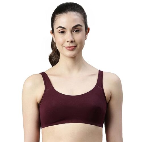 Enamor Low Impact Cotton Bra For Women - Non-Padded, Non-Wired, High-Coverage Bra For All-Day Comfort | SB06 - Image 6
