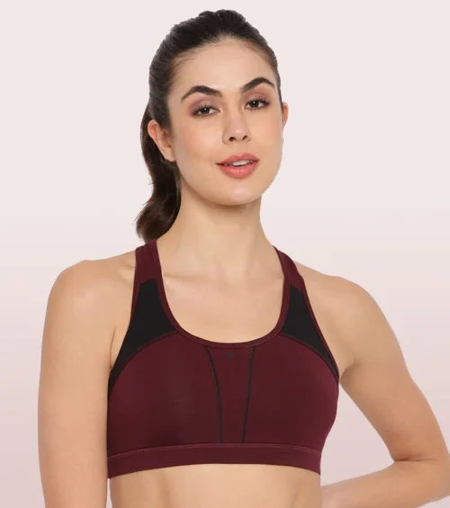 Enamor Racer Back Medium Impact Sports Bra With Removable Pad | SB08 - Image 3