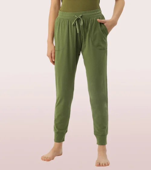 Enamor Lounge Jogger | Full Length Cotton Spandex Jogger | E066 - Image 4