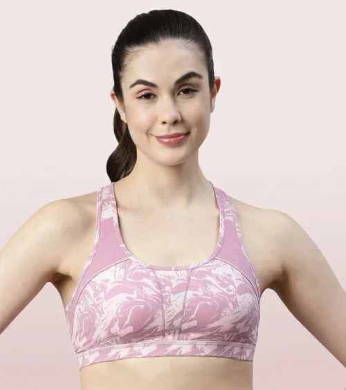 Enamor Racer Back Medium Impact Sports Bra With Removable Pad | SB08 - Image 4