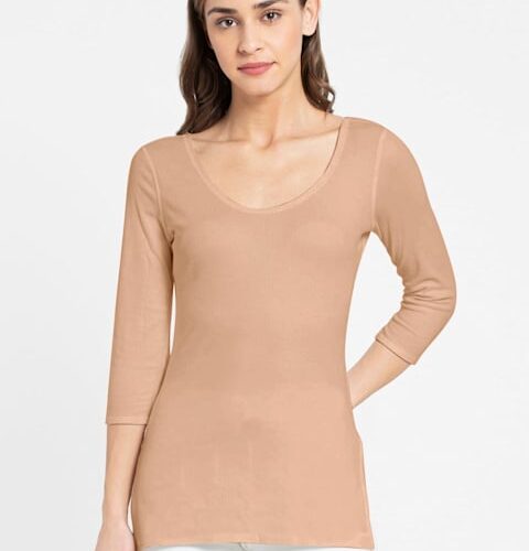 Women's Super Combed Cotton Rich Three Quarter Sleeve Thermal Top with Stay Warm Technology # 2503