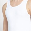 Men's Super Combed Cotton Rib Round Neck Sleeveless Vest with Stay Fresh Properties - White - 8823 - Image 5