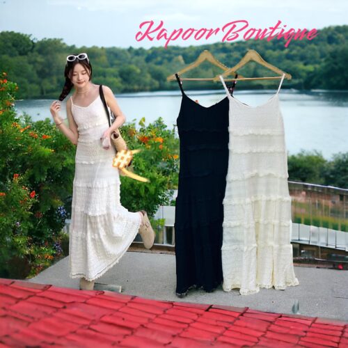 Imported Dress - White/Black